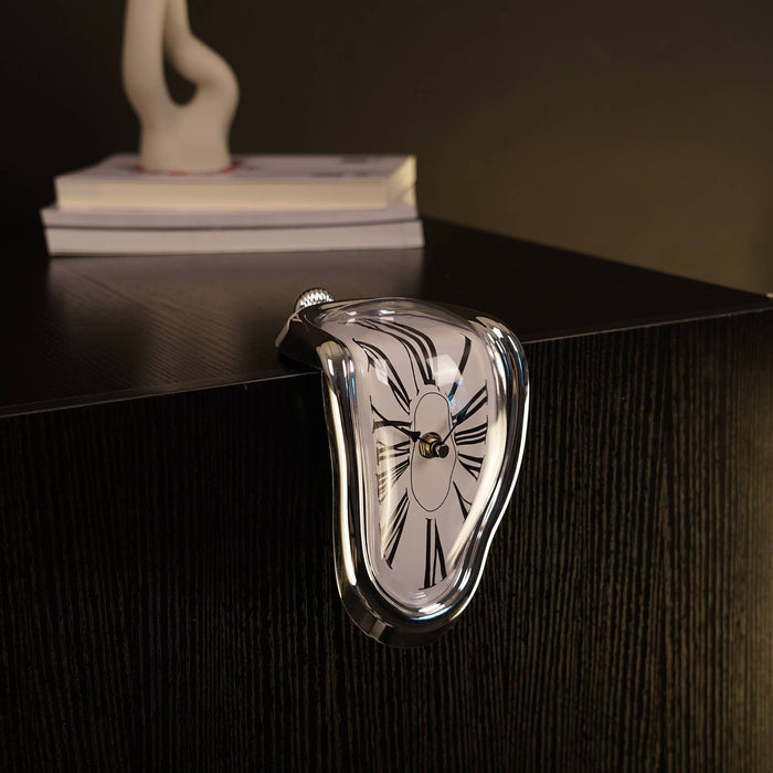 Dali Melting Desk Clock: Silver