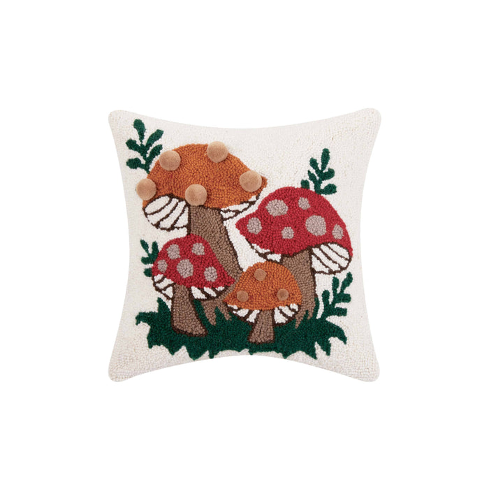 Shroomy Pom Pom Hook Pillow by Jungalow