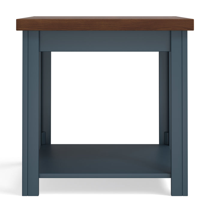 Nantucket - Side Table - Blue Denim / Whiskey