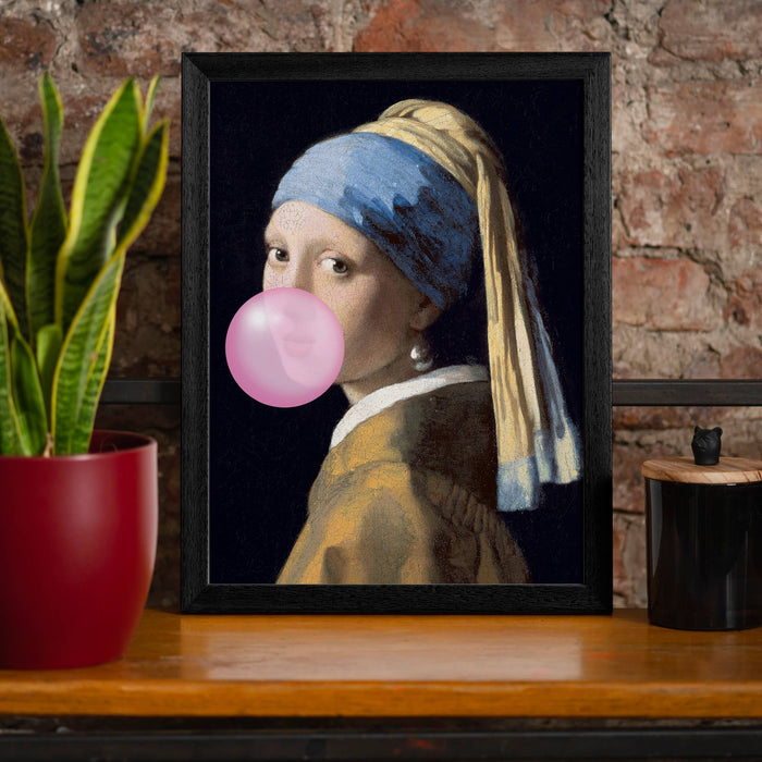 The Girl Blowing Bubblegum Print: 27 ½ x 39 ¼ in | 70x100 cm / Gloss