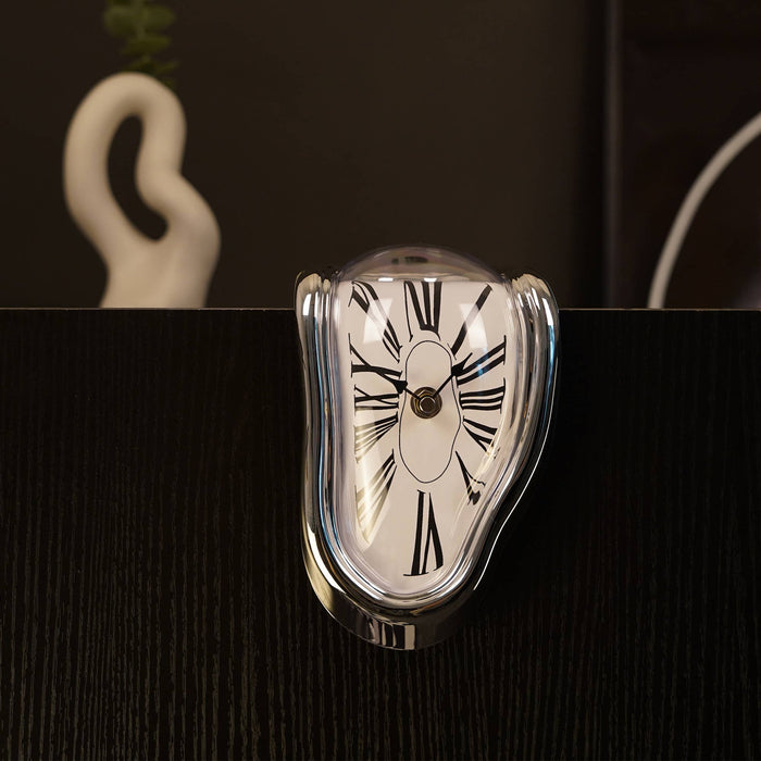 Dali Melting Desk Clock: Silver