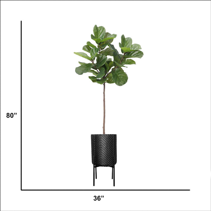 80"H Vintage Real Touch fig tree in rounded pot (36x36x63")