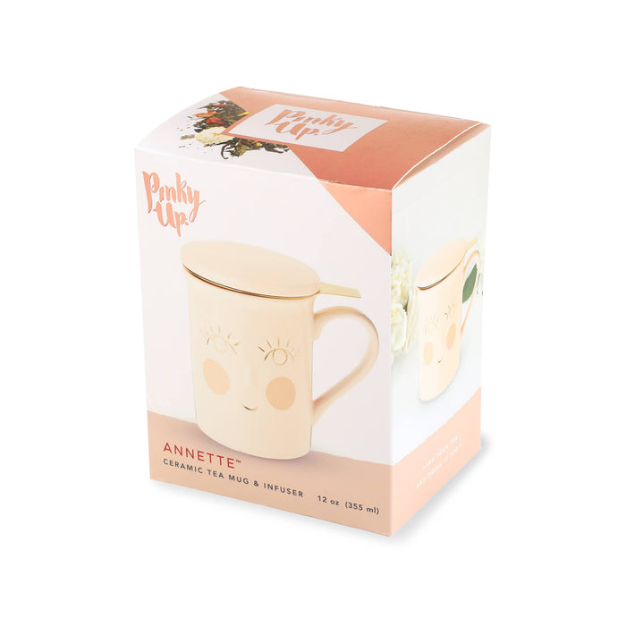 Annette™ 3D Ceramic Mug w/ Tea Infuser - "Hello Beautiful"