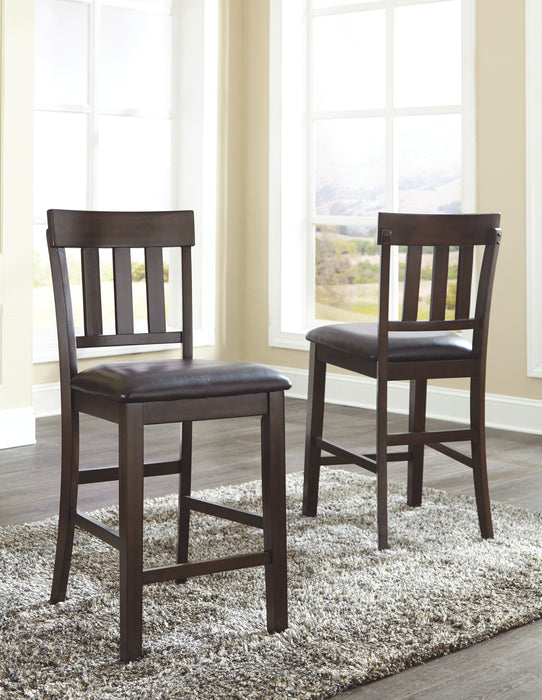 Haddigan - Dark Brown - Upholstered Barstool (Set of 2)