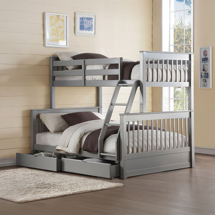 Haley II - Twin Over Full Bunk Bed - Gray