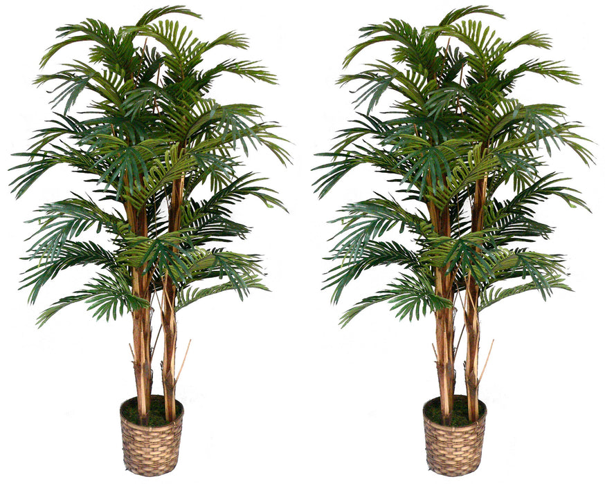 60" Tall Palm Tree In Bamboo Wicker Planter: VHA102326