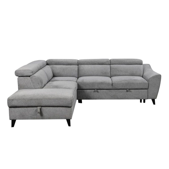 Wrenley - Sectional Sofa With Sleeper & Storage - Gray