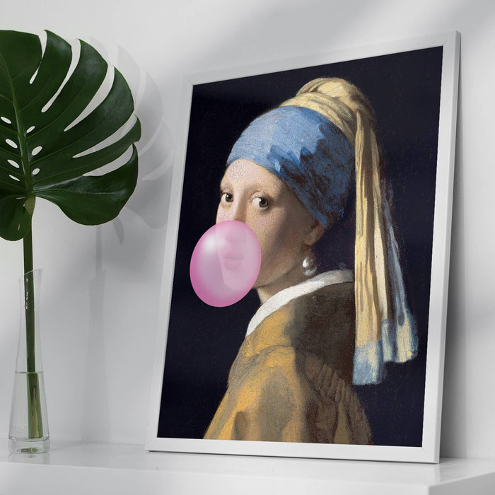 The Girl Blowing Bubblegum Print: 27 ½ x 39 ¼ in | 70x100 cm / Gloss