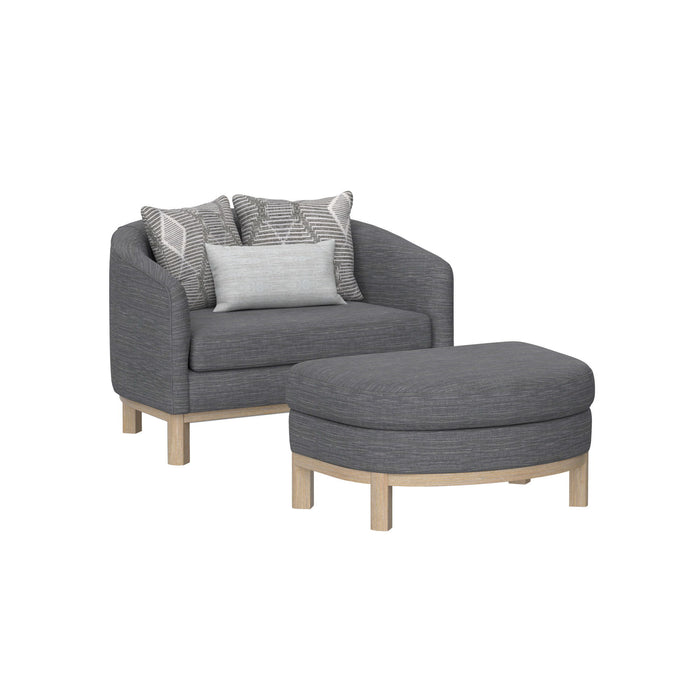 Maeve - Chair and Storage Ottoman Set - Dark Gray