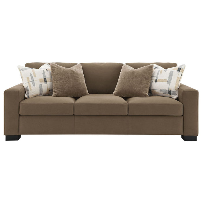 Darya - Sofa With 4 Pillows - Brown Suede Fabric