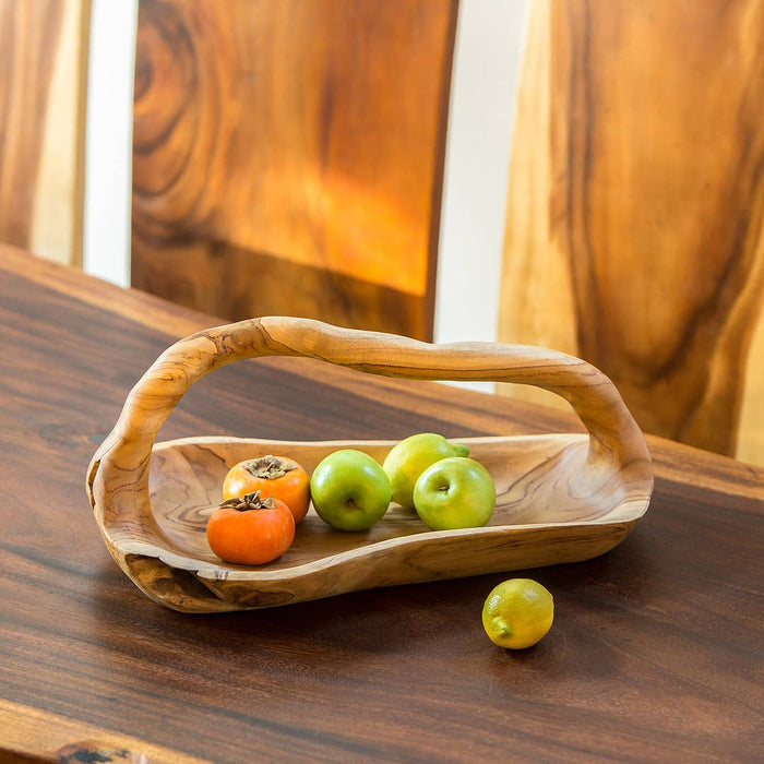 Teak Bowl with Handle 20"