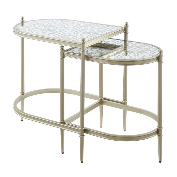 Zaba - Nesting Table - Glass Top & Silver