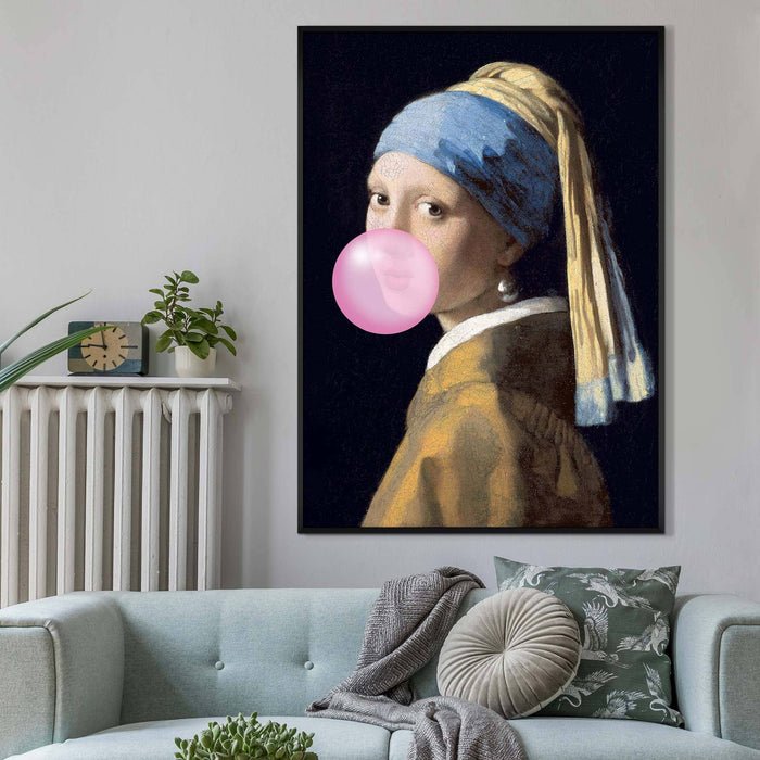 The Girl Blowing Bubblegum Print: 27 ½ x 39 ¼ in | 70x100 cm / Gloss