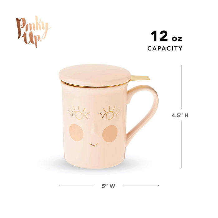 Annette™ 3D Ceramic Mug w/ Tea Infuser - "Hello Beautiful"