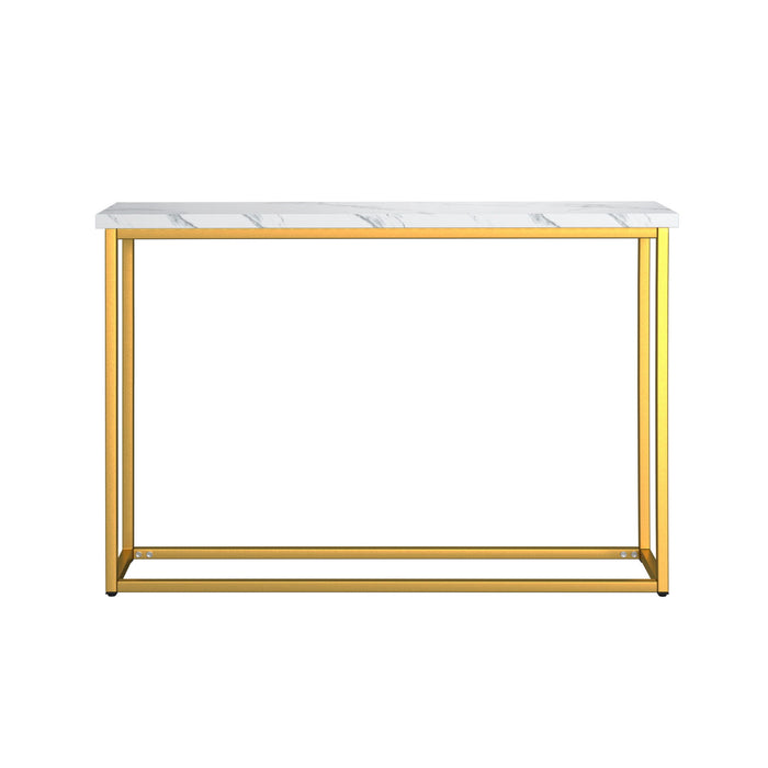 Driscoll - Sofa Table - White / Gold