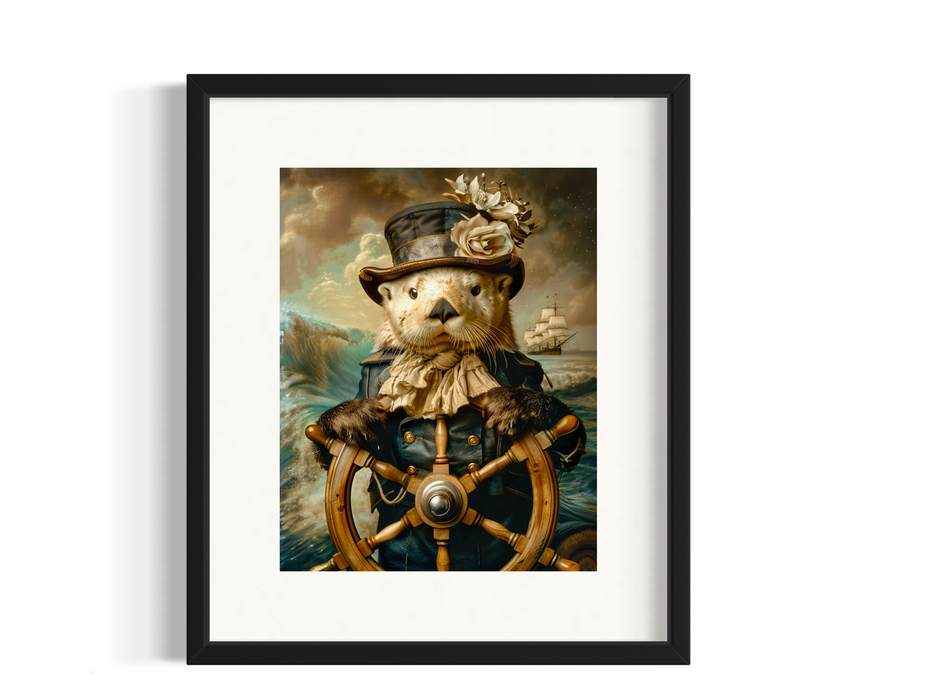 Sea Otter Captain Portrait Wall Decor 116AS