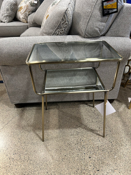 Gold/Glass End Table