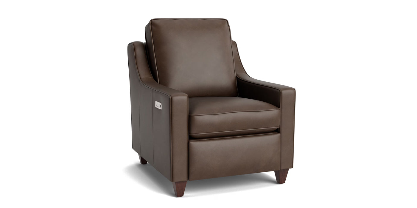 Magnificent Motion Leather Slope Arm Recliner