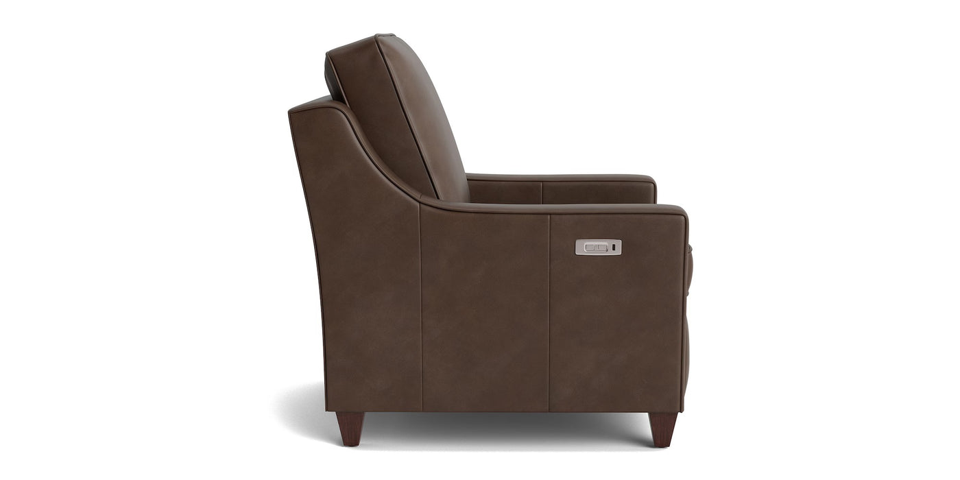 Magnificent Motion Leather Slope Arm Recliner