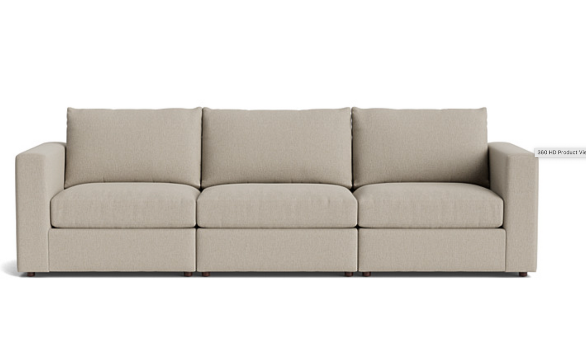 Beckham Track Arm Three Cushion Modular Sofa