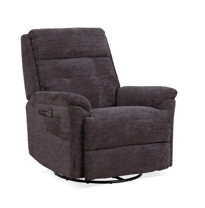 Sophisticated Fabric Perfect Match Power Swivel Gliding Recliner with Power Headrest & Lumbar