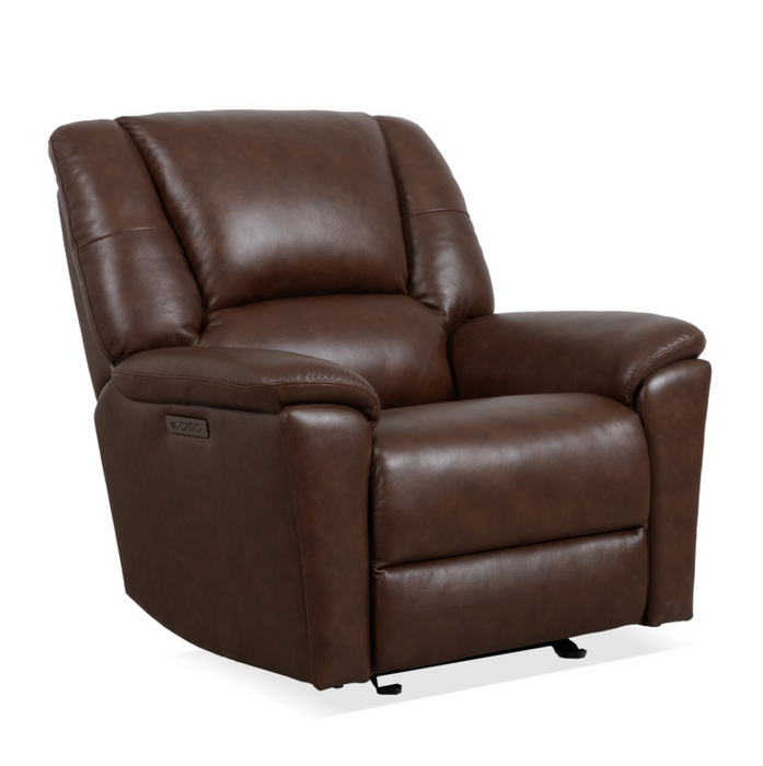 Plush Leather Perfect Match Power Gliding Recliner with Power Headrest & Lumbar in Tavern Brown