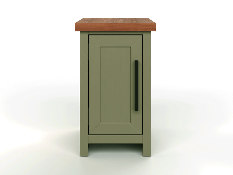 Vineyard - Chairside Table - Sage Green / Fruitwood