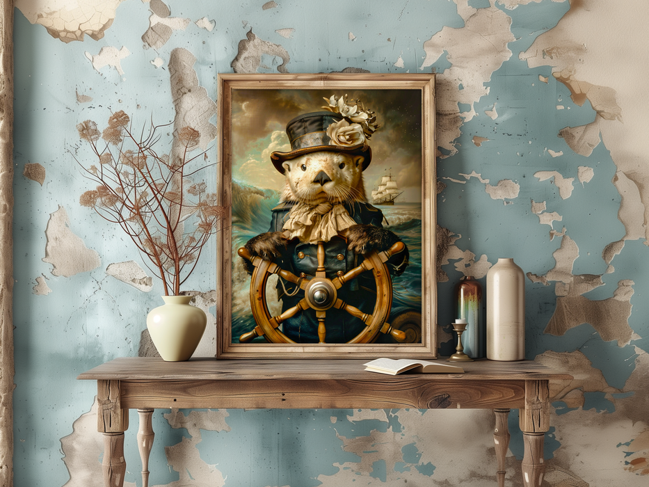 Sea Otter Captain Portrait Wall Decor 116AS