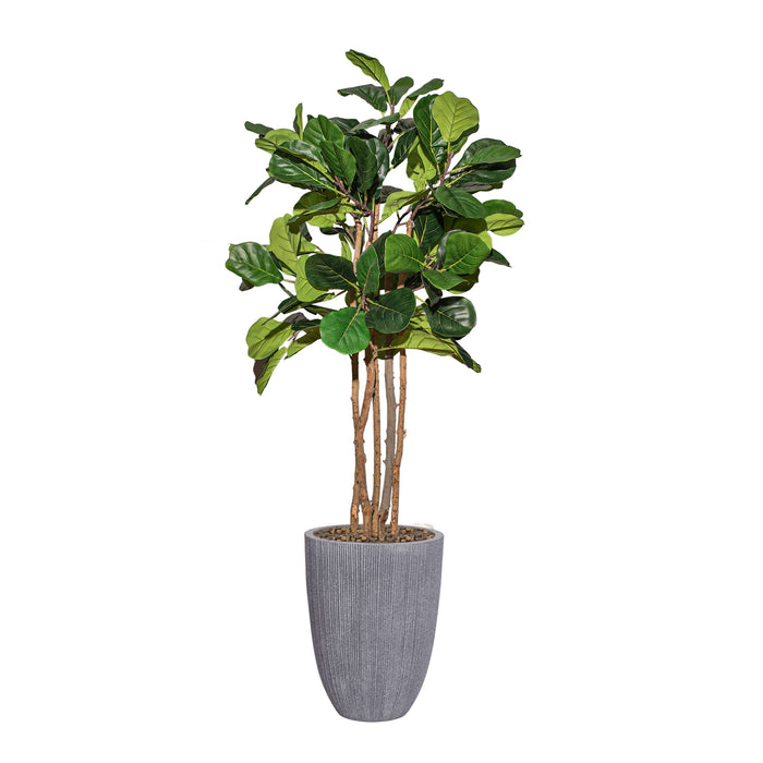 Artificial  72'' Fig tree  in a grey  planter