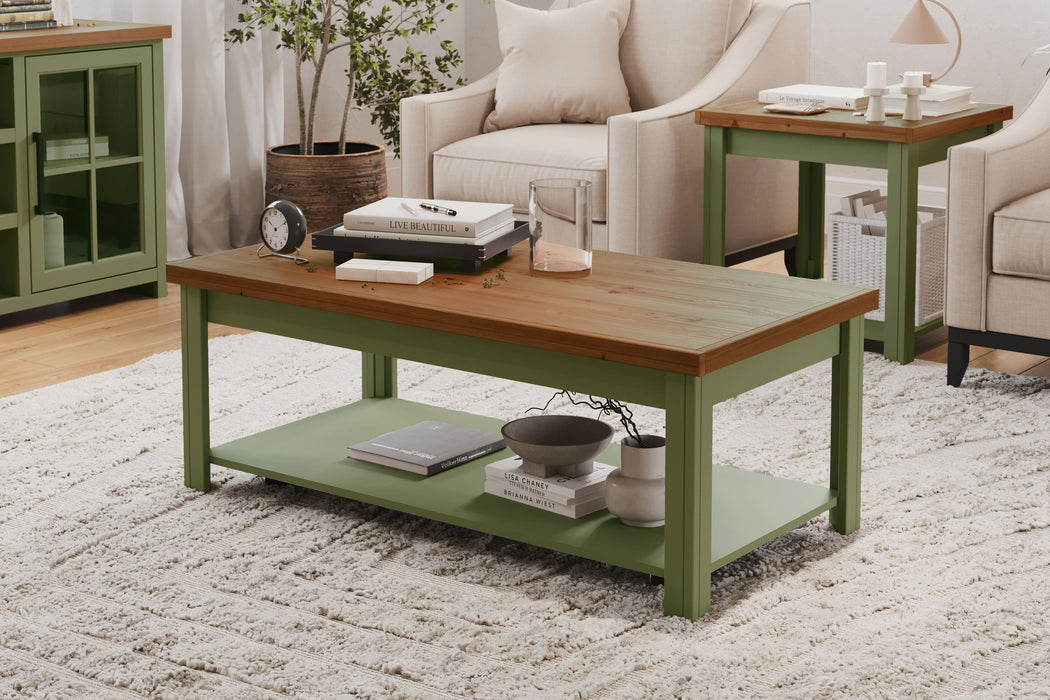 Vineyard - Coffee Table - Sage Green / Fruitwood