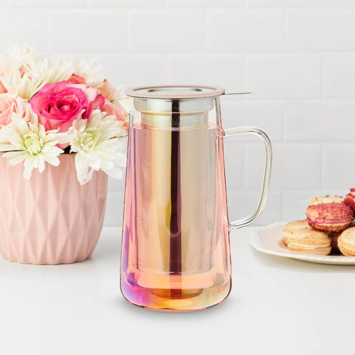 Annika™ Iridescent Glass Teapot w/ Infuser & Lid - 33oz