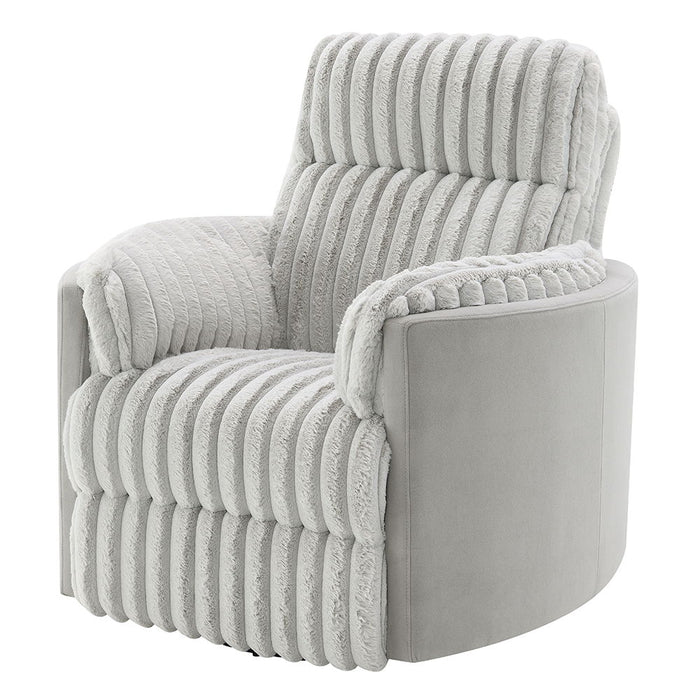 Emee - Glider Recliner With Swivel - Gray Corduroy