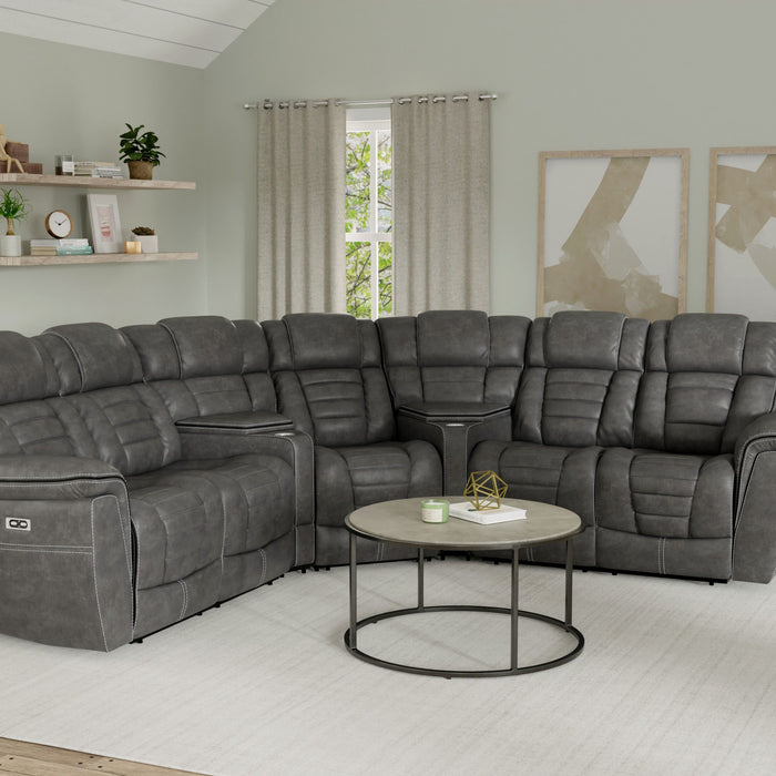 Rosenberg - Power Reclining Sectional - Dark Gray