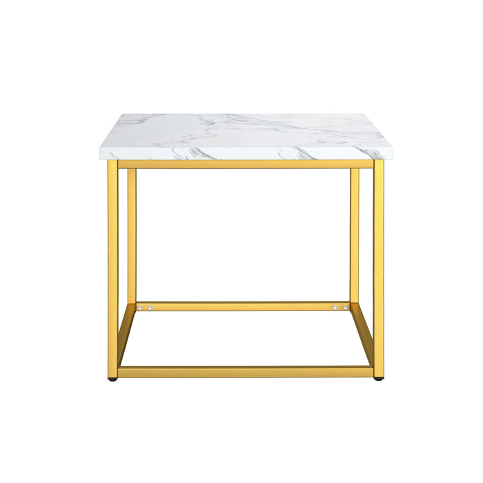 Driscoll - End Table - White / Gold