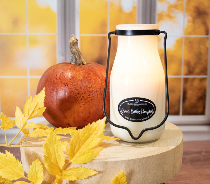 14 oz Milkbottle Candle: Brown Butter Pumpkin