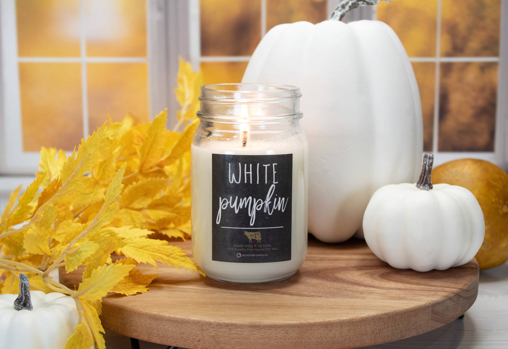 13 oz Mason Jar Candle: White Pumpkin