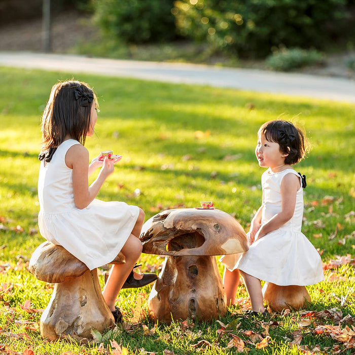 Teak Root Mushroom Stools: Small 13"H