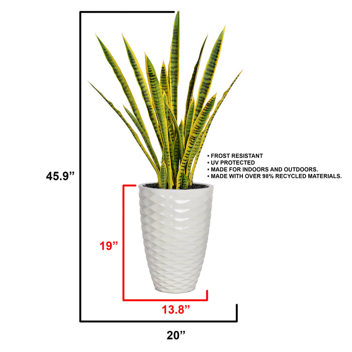 Artificial  46'' Tall Snake Plant in a white planter