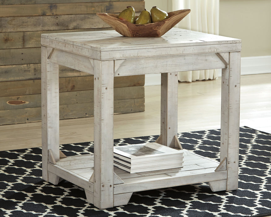 Fregine - Whitewash - Rectangular End Table