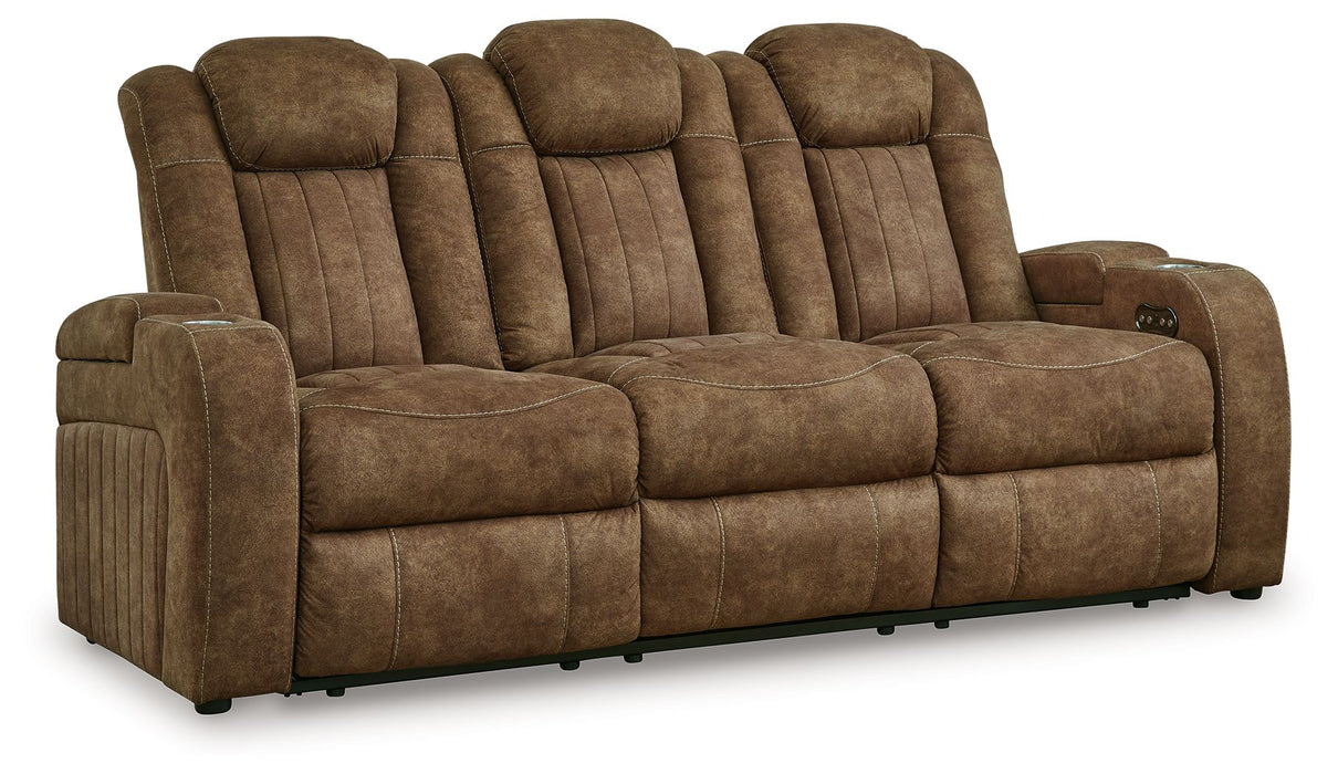 Wolfridge - Brindle - 2 Pc. - Power Reclining Sofa, Power Reclining Loveseat With Console