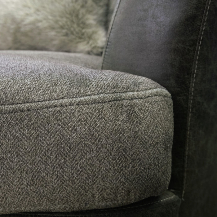 Berlin - Swivel Chair - Gray Herringbone & Sanded Microfiber