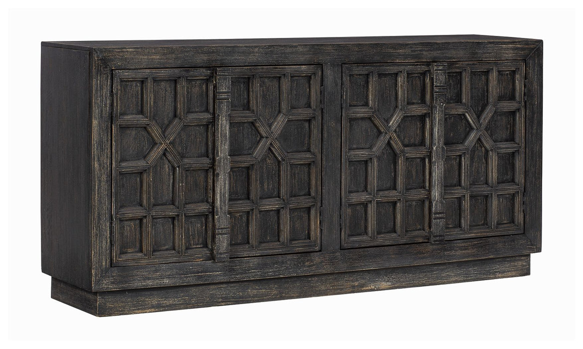 Roseworth - Distressed Black - Accent Cabinet