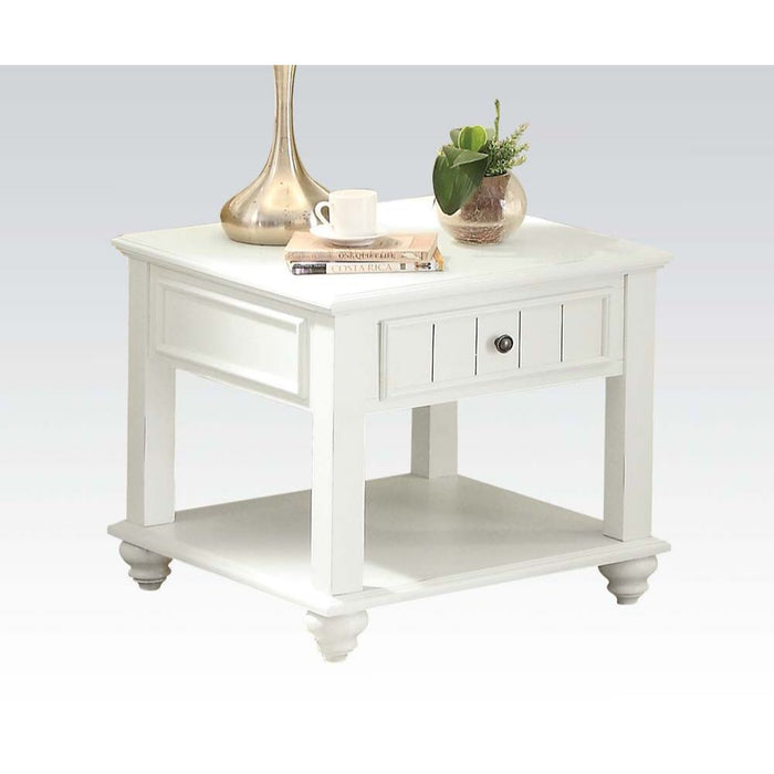 Natesa - End Table - White Washed