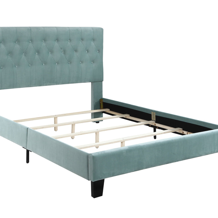 Amelia - Upholstered King Bed - Light Blue